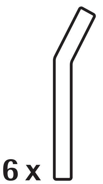 Sugerør glass 22 cm 6 stk med rengjøringsbørste bakside