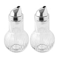 Sukkerstrøer glass 2 stk 160 ml med kromlokk forfra