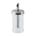 Sukkerstrøer glass med lokk i rustfritt stål 17 cm 350 ml front