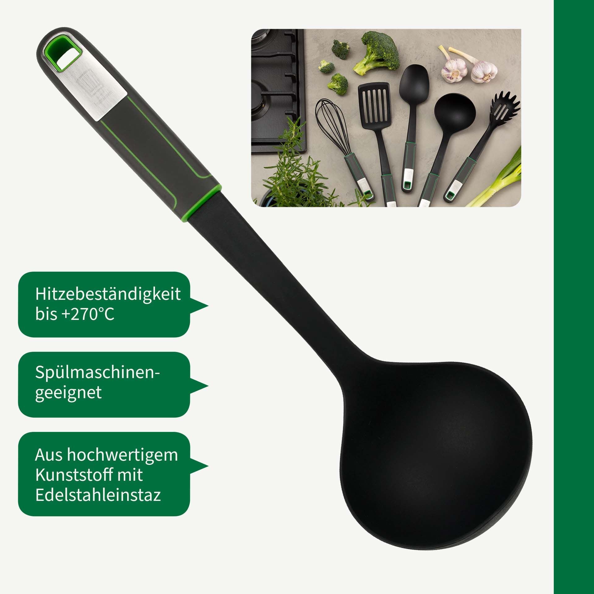 Suppøse 31 cm nylon med silikongrep håndtak detalj