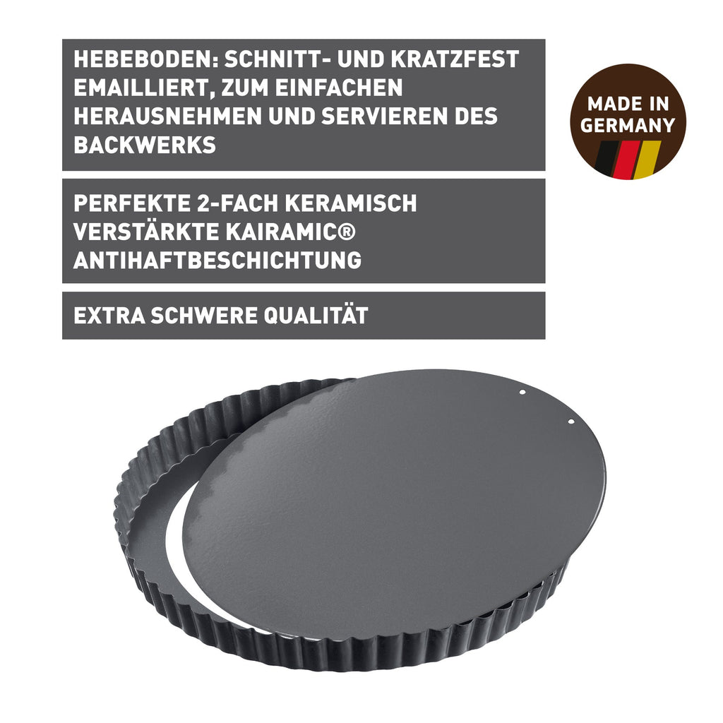 Montert Tærteform med løs bunn 28 cm non-stick - Kaiser klar til bruk