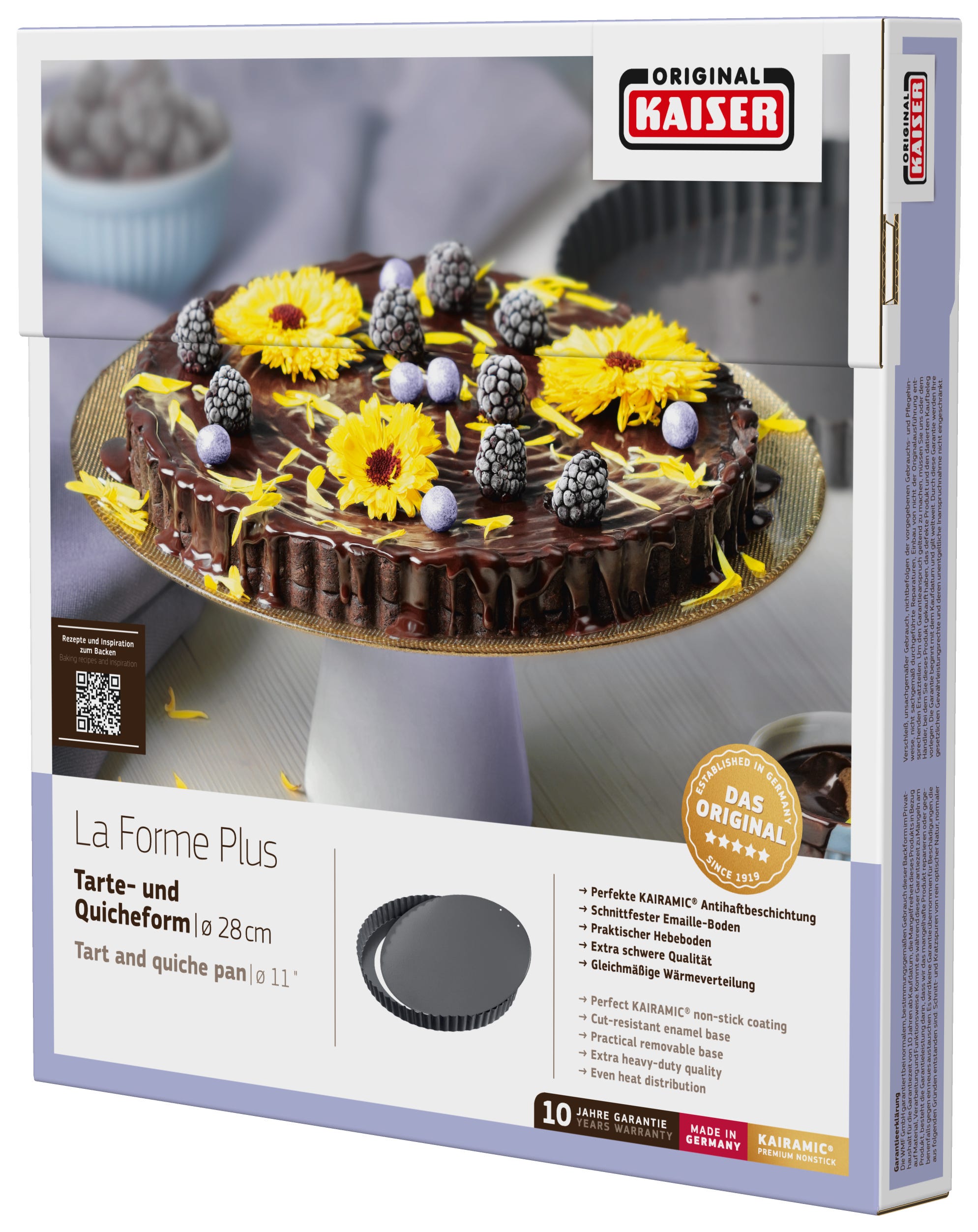 Nærbilde av kantene på Tærteform med løs bunn 28 cm non-stick - Kaiser