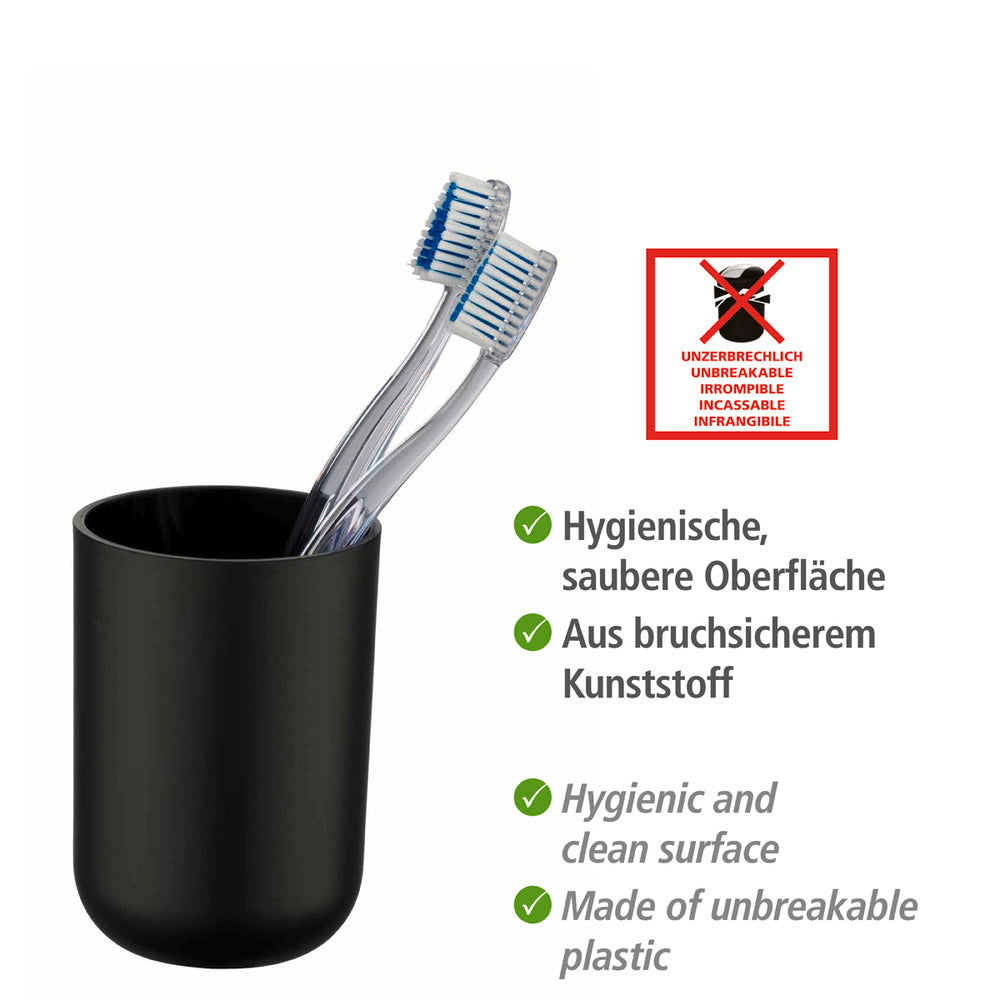Tannbørstebeger Brasil svart bruddsikker plast bakside