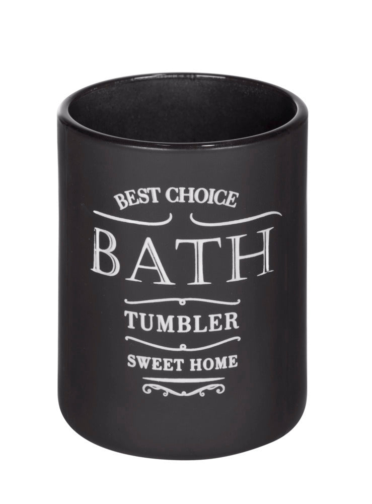 Tannbørstebeger Sweet Home glass svart - WENKO bakside