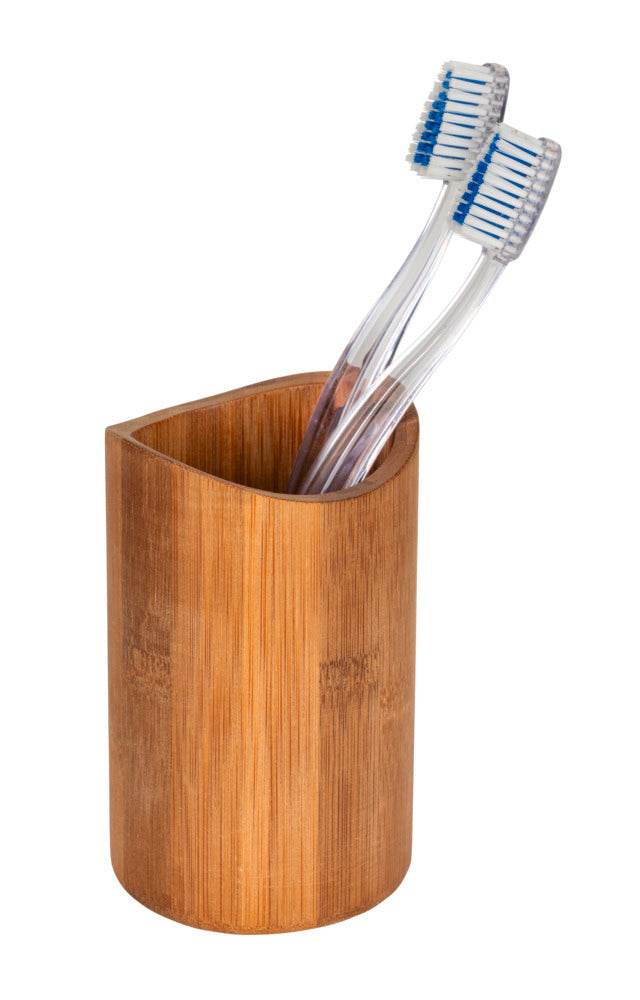 Tannbørsteholder bambus natur Ø8x11,5 cm Bedollo - WENKO forfra