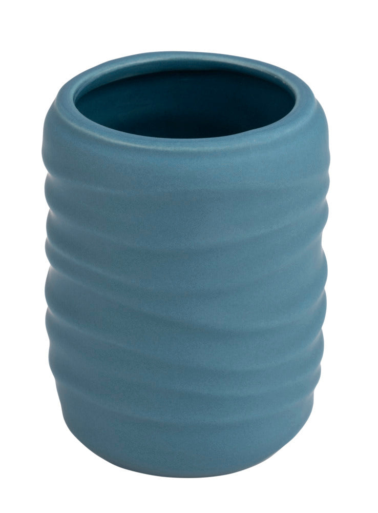 Tannbørsteholder Illana keramikk petrol Ø8x10,5 cm soft-touch bakside