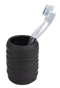 Tannbørsteholder Illana keramikk svart Ø8x10,5 cm soft-touch forfra
