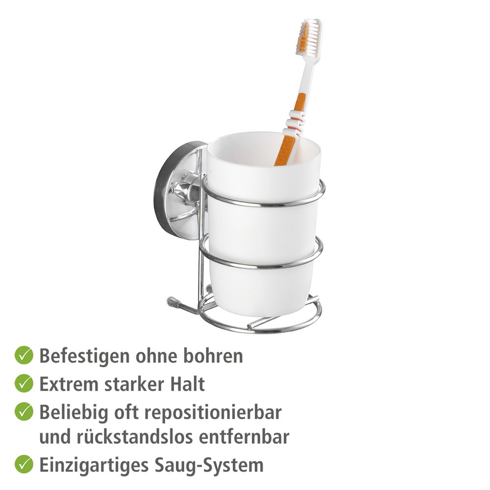 Detaljbilde av tannbørsteholder metall Milazzo med Vacuum-Loc® feste