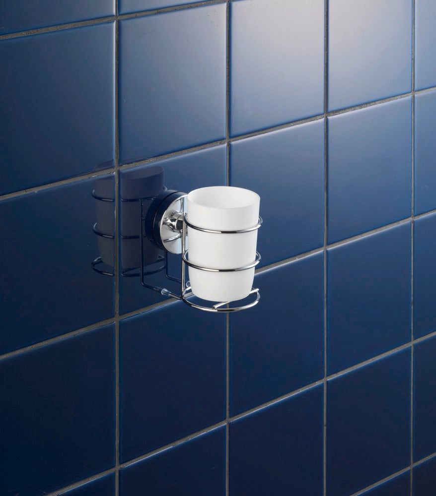 Sideprofil av tannbørsteholder metall Milazzo med Vacuum-Loc® feste
