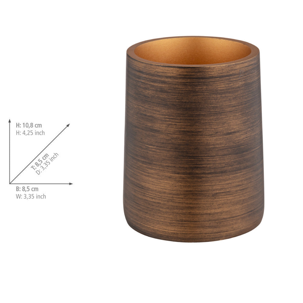 Nærbilde tannbørsteholder Palena bronse polyresin