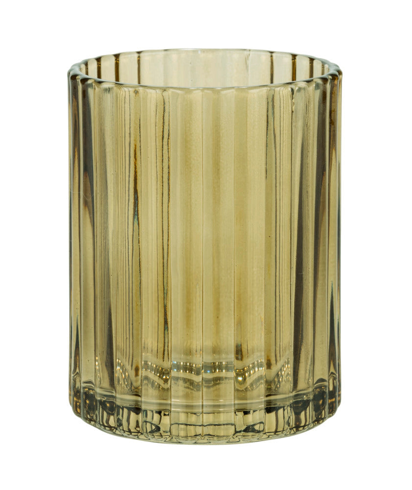 Montert tannbørsteholder Pompei brun glass på bad
