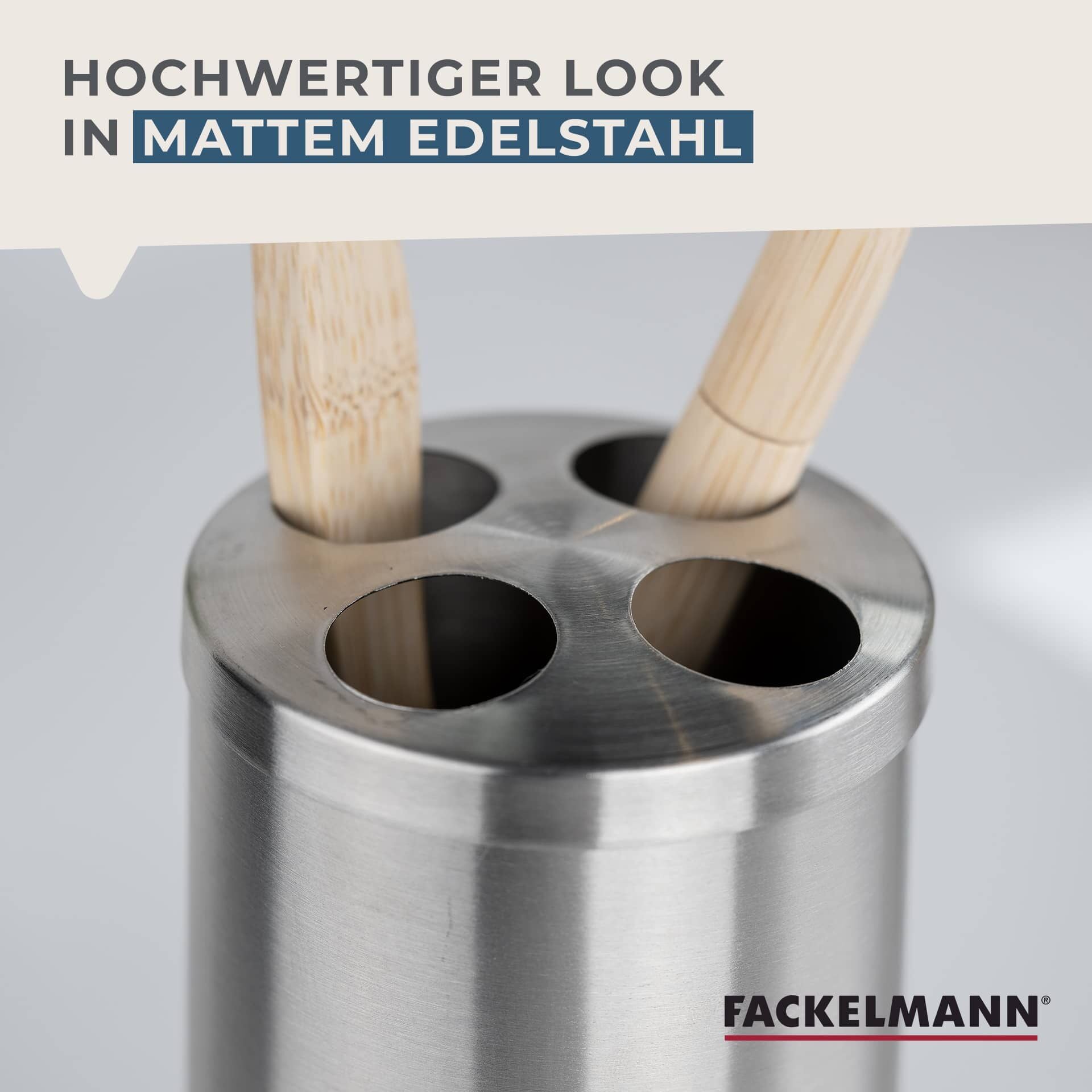 Tannbørsteholder rustfritt stål Ø6,5 cm for 4 børster top view