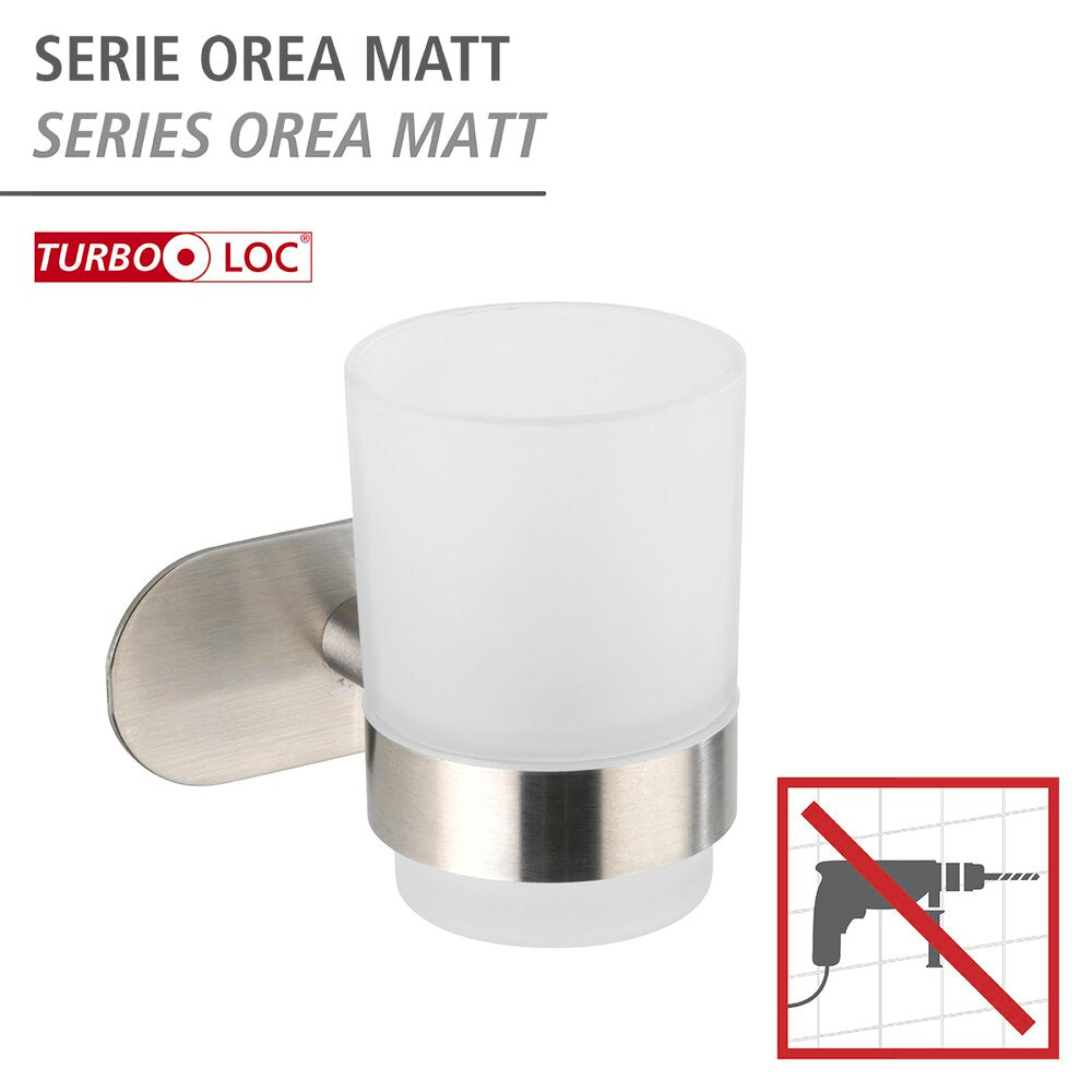 Tannbørsteholder rustfritt stål matt Turbo-Loc® side