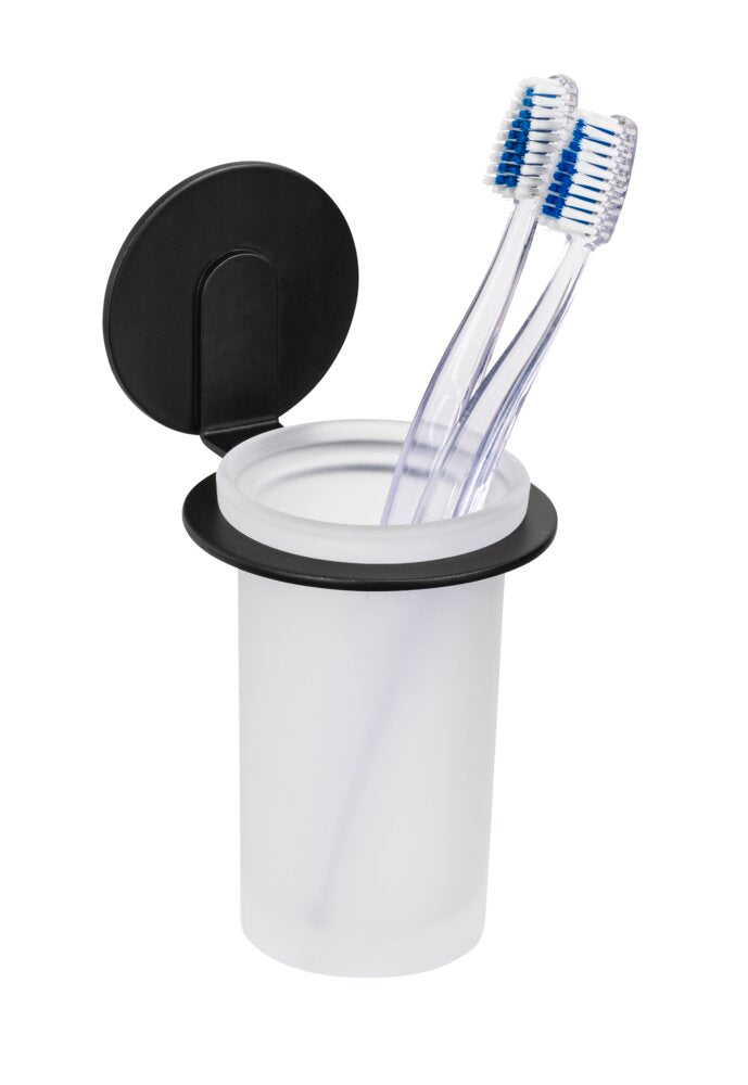 Tannbørsteholder Turbo-Loc® Bivio svart matt satinert glass forfra