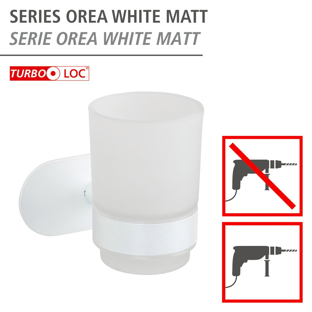 Bakside av Tannbørsteholder Turbo-Loc® Orea hvit matt rustfritt stål - Wenko