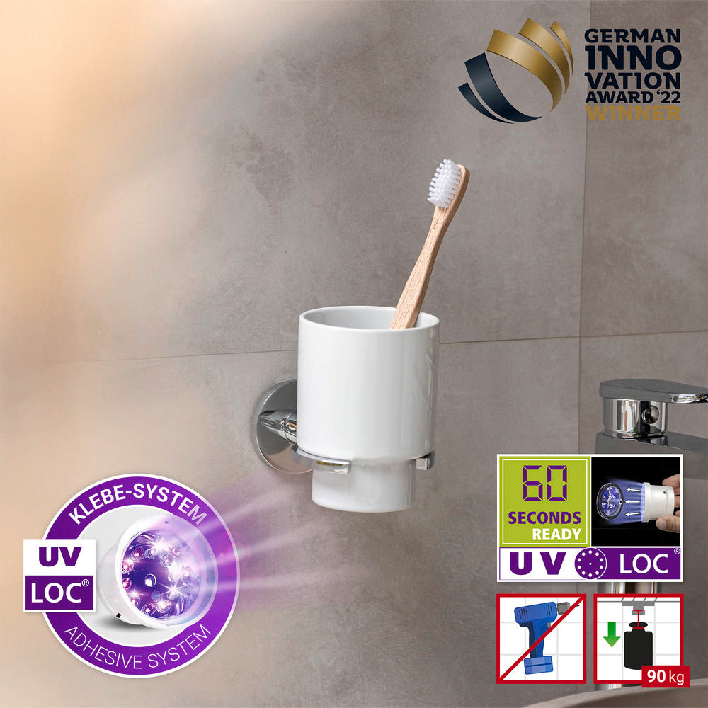 Tannbørsteholder UV-Loc® Isera rustfritt stål bakside