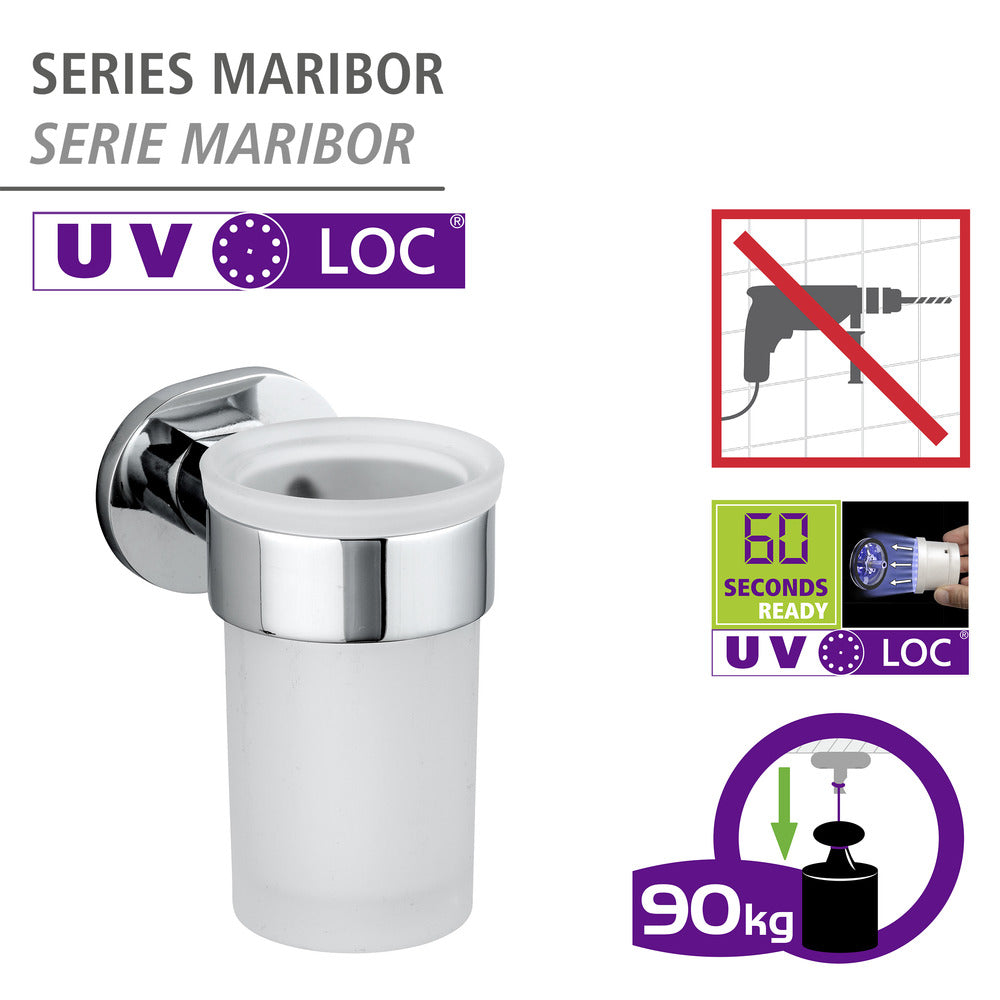 Tannbørsteholder UV-Loc® Maribor rustfritt stål bakside