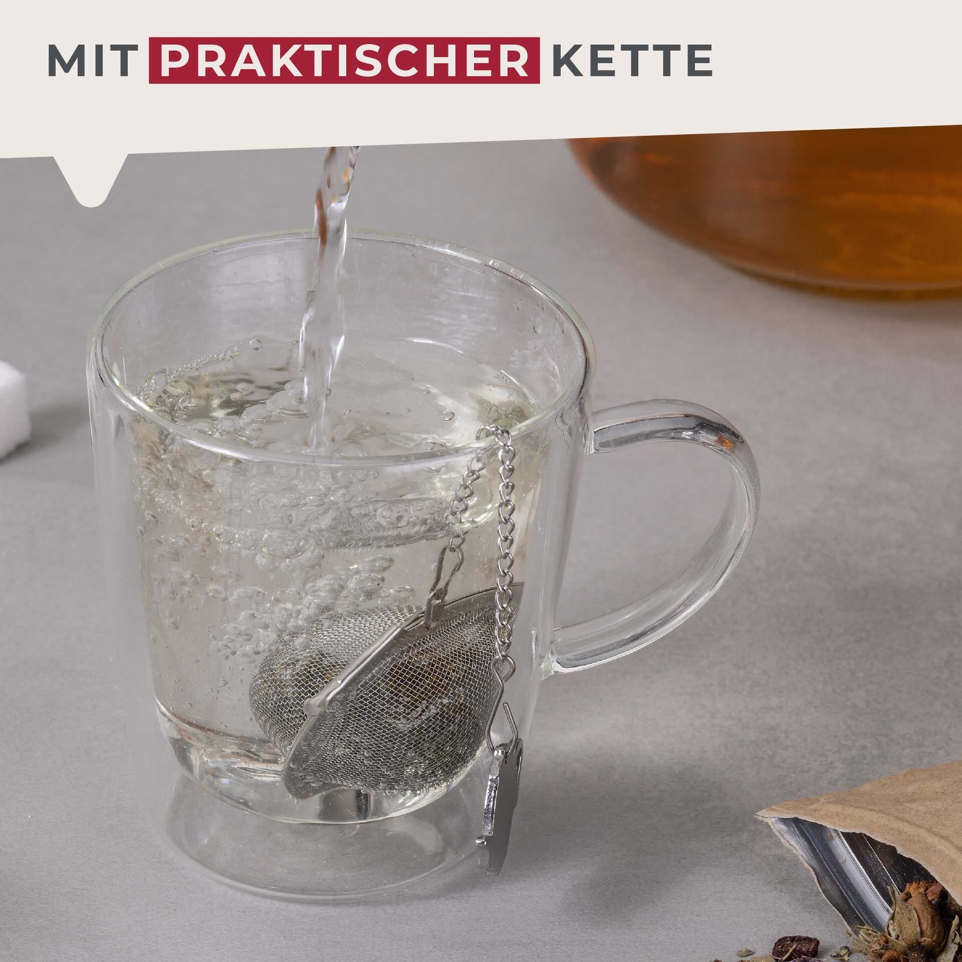 Te-egg rustfritt stål med kjede Ø5 cm - Fackelmann