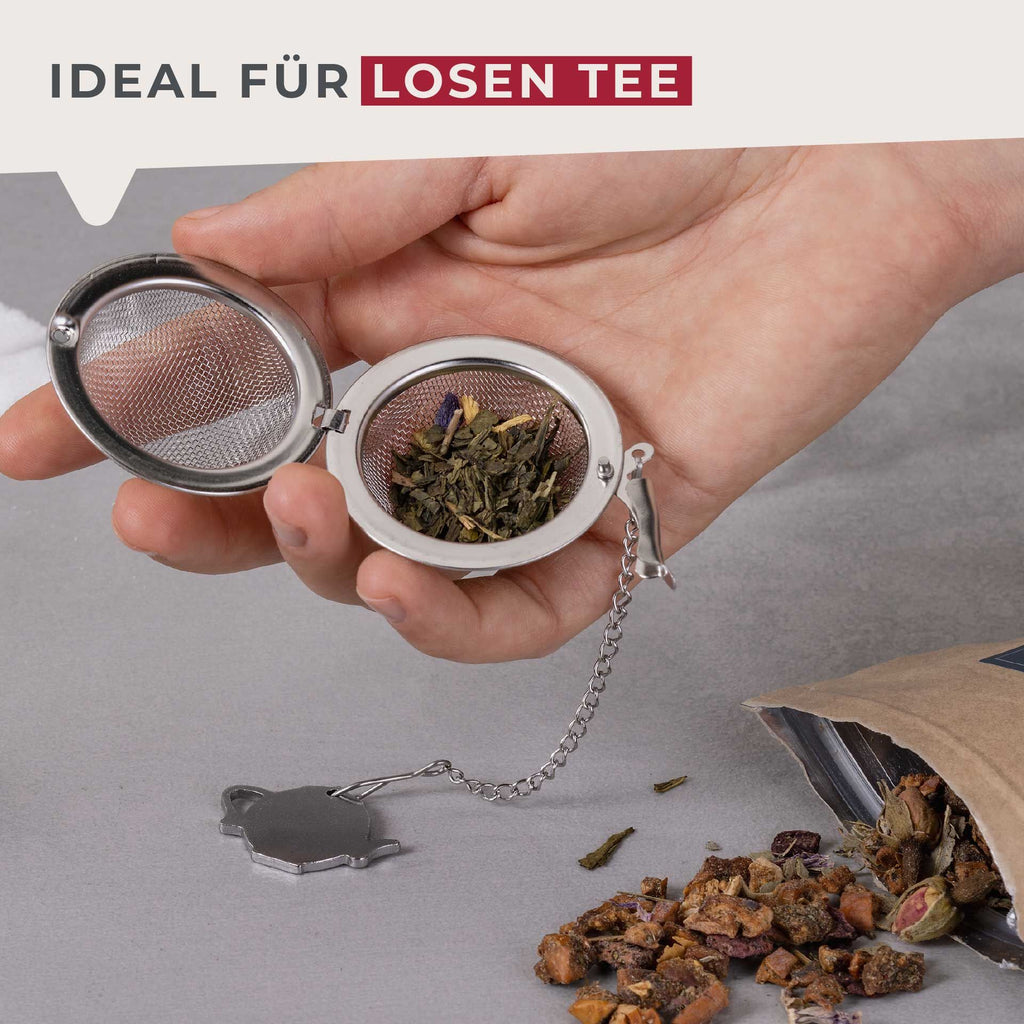 Te-egg rustfritt stål med kjede Ø5 cm - Fackelmann