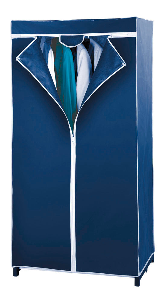 Tekstilgarderobe Air pustende vliesstoff blå - WENKO forfra