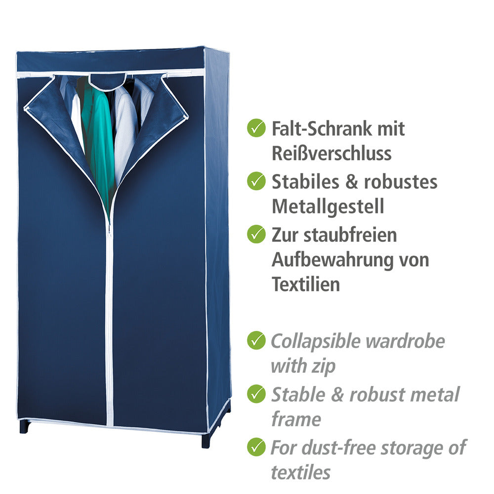 Detalj av Tekstilgarderobe Air pustende vliesstoff blå - WENKO materiale