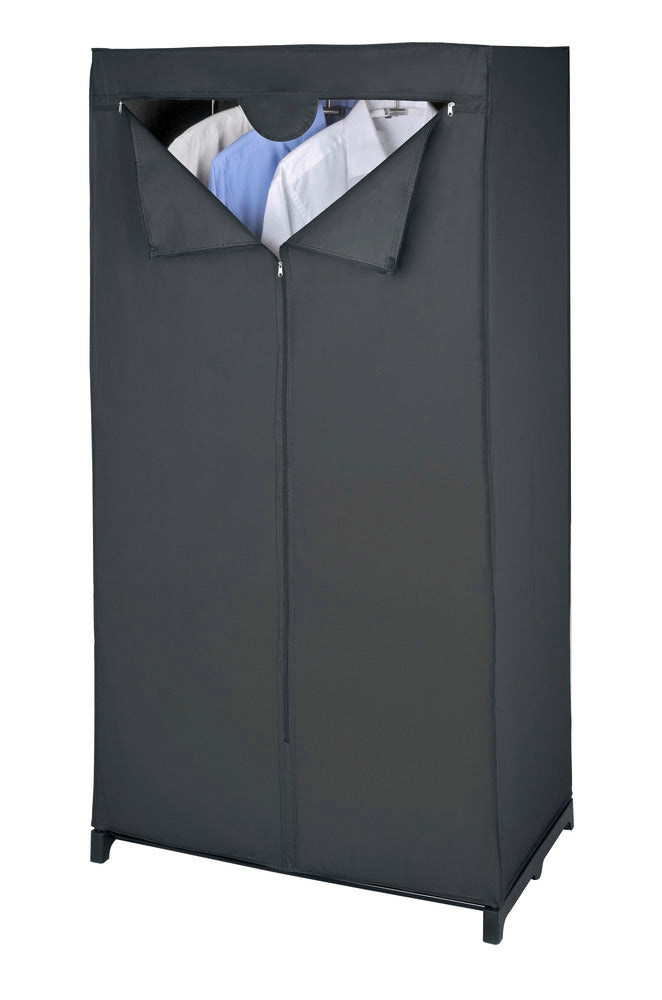 Tekstilgarderobe Deep Black med glidelås svart forfra