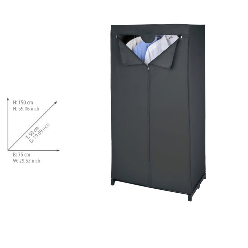 Nærbilde av glidelås på Tekstilgarderobe Deep Black med glidelås svart