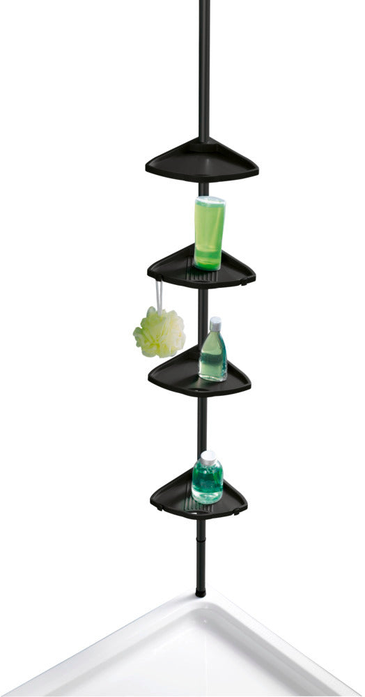Teleskop dusj-hjørnehylle aluminium svart 78-275 cm - Wenko detalj av materialet