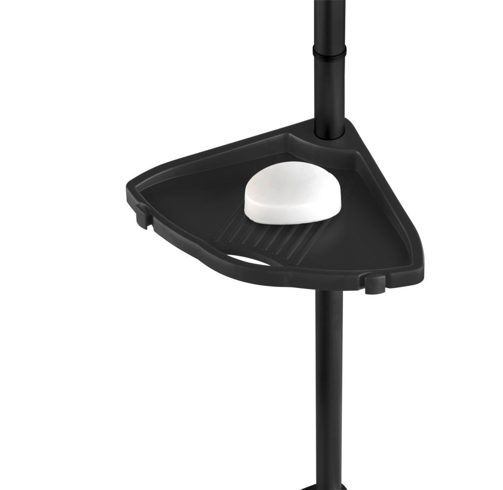 Teleskop dusj-hjørnehylle aluminium svart 78-275 cm - Wenko full oversikt