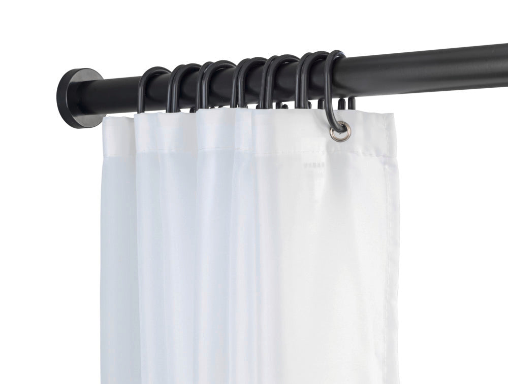 Teleskop dusjforhengstang svart aluminium 70-115 cm - WENKO justering