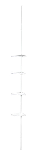 Teleskop dusjhjørnehylle compact hvit aluminium forside