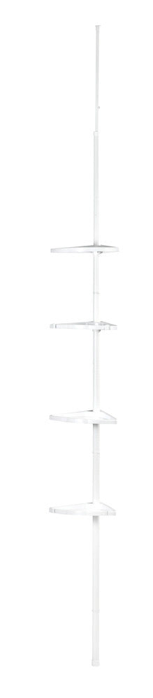 Teleskop dusjhjørnehylle compact hvit aluminium forside