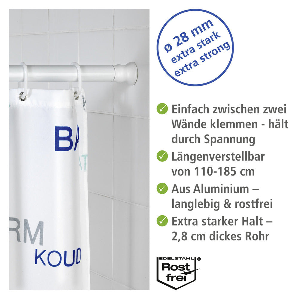 Detalj av Teleskop dusjstang hvit 110-185 cm Ø 2,8 cm aluminium Wenko