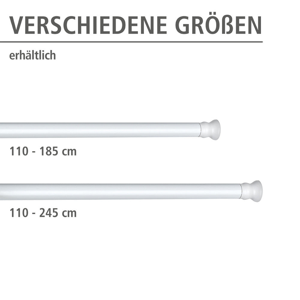 Teleskop dusjstang hvit 110-185 cm Ø 2,8 cm aluminium Wenko festet mellom vegger