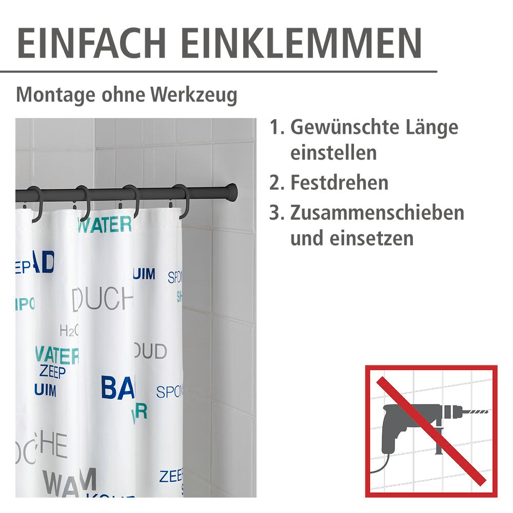 Nærbilde av Teleskop-dusjstang svart 110-185 cm aluminium