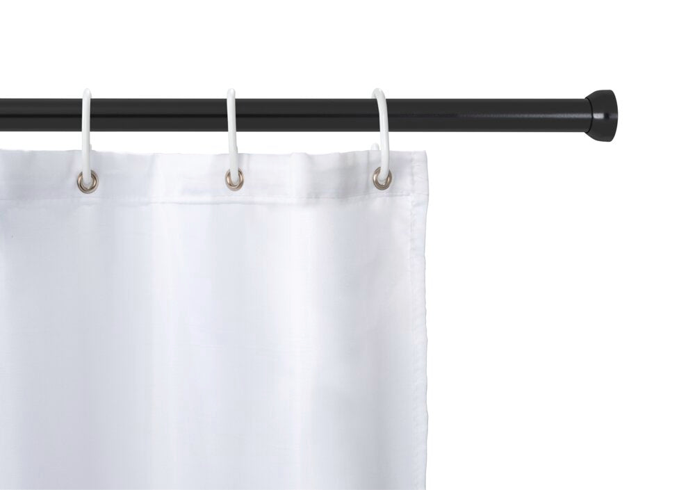 Teleskop-dusjstang svart 70-115 cm aluminium forfra