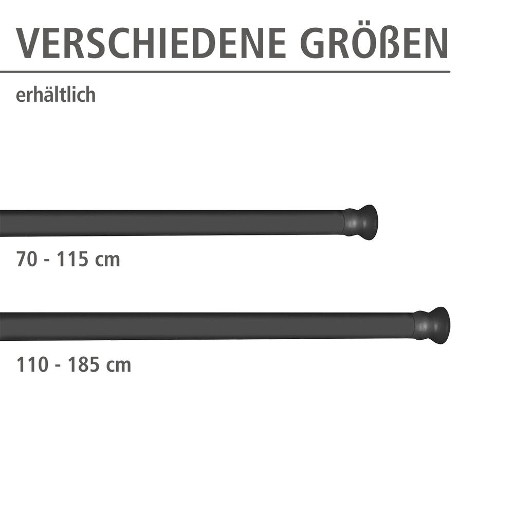 Nærbilde av festemekanisme på Teleskop-dusjstang svart 70-115 cm aluminium
