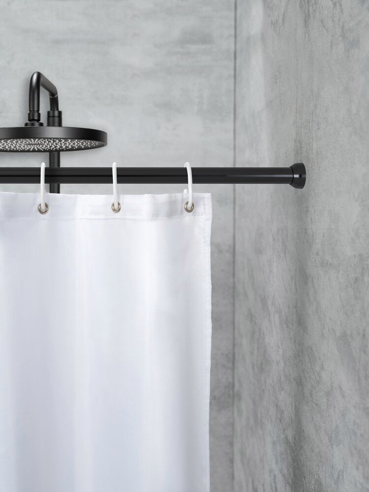Teleskop-dusjstang svart 70-115 cm aluminium justerbar lengde