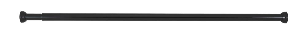 Teleskop-dusjstang svart 70-115 cm aluminium med dusjforheng