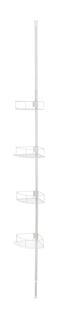 Teleskop-hjørnehylle hvit matt rustfritt stål 4 hyller - Wenko detalj av material