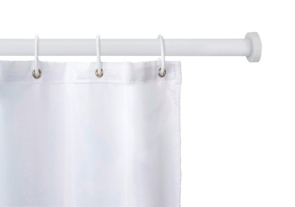 Teleskopisk dusjforhangstang 110-185 cm hvit aluminium - Wenko forfra