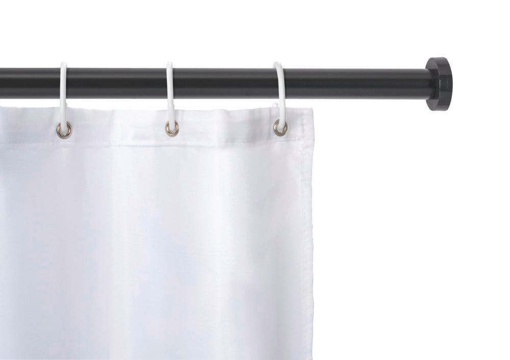 Teleskopisk dusjforhangstang 110-185 cm svart aluminium - Wenko forfra