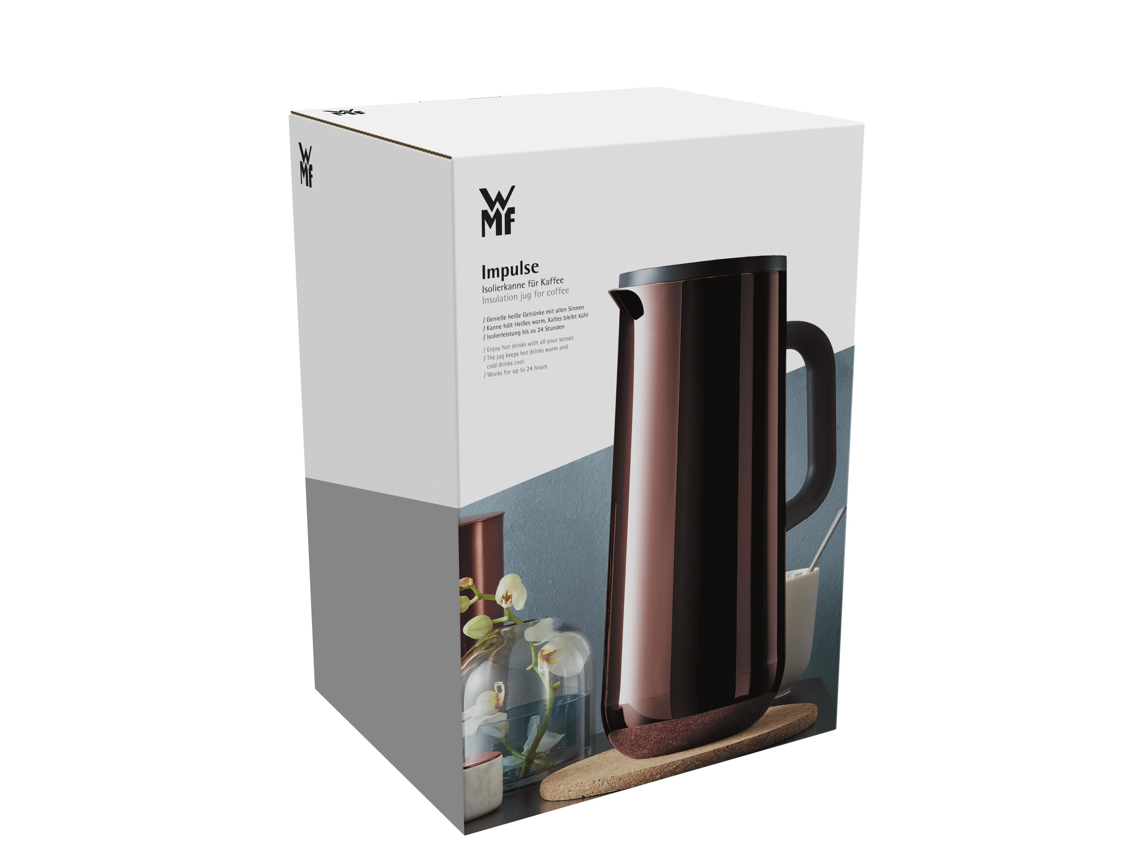 Termokanne Impulse kaffe 1,0 L kobber rustfritt stål sett fra siden