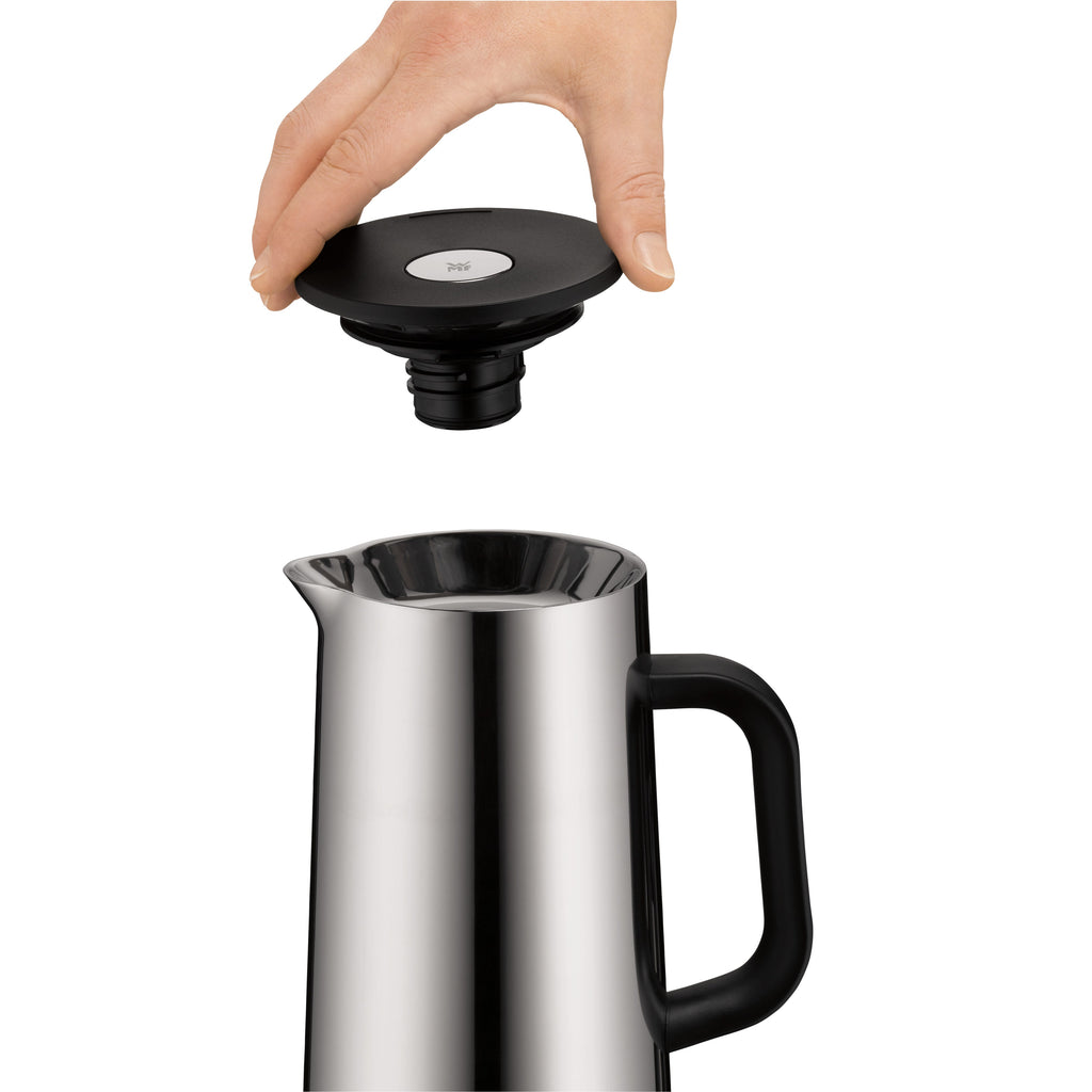 Nærbilde av rustfritt stål på Termokanne Impulse kaffe 1,0 L