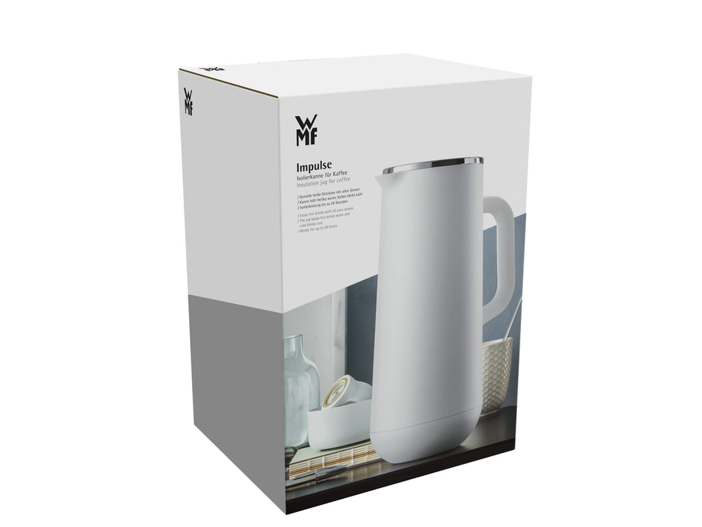 Termokanne Impulse kaffe 1,0 L hvit med glasskolbe