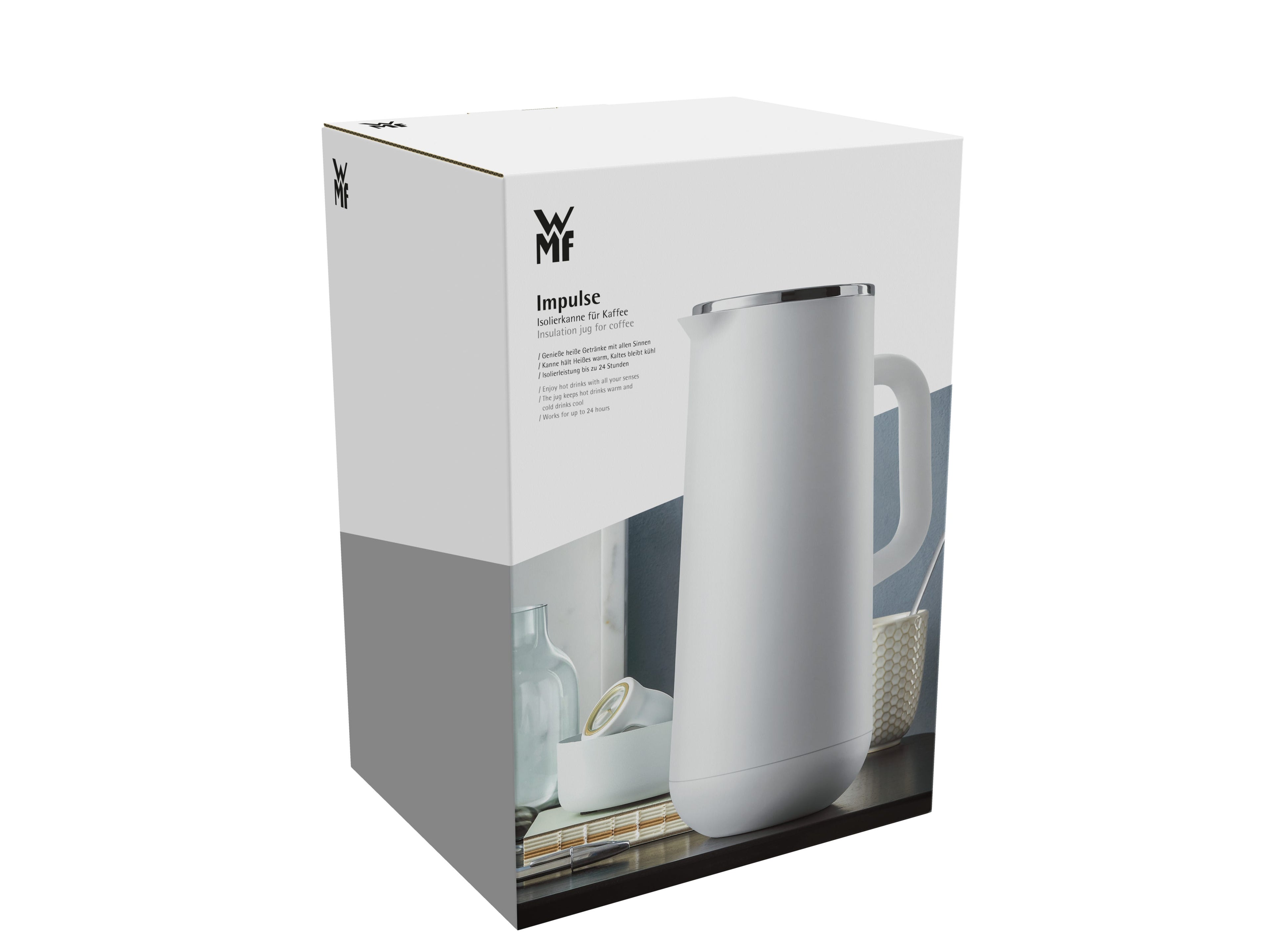 Termokanne Impulse kaffe 1,0 L hvit med glasskolbe