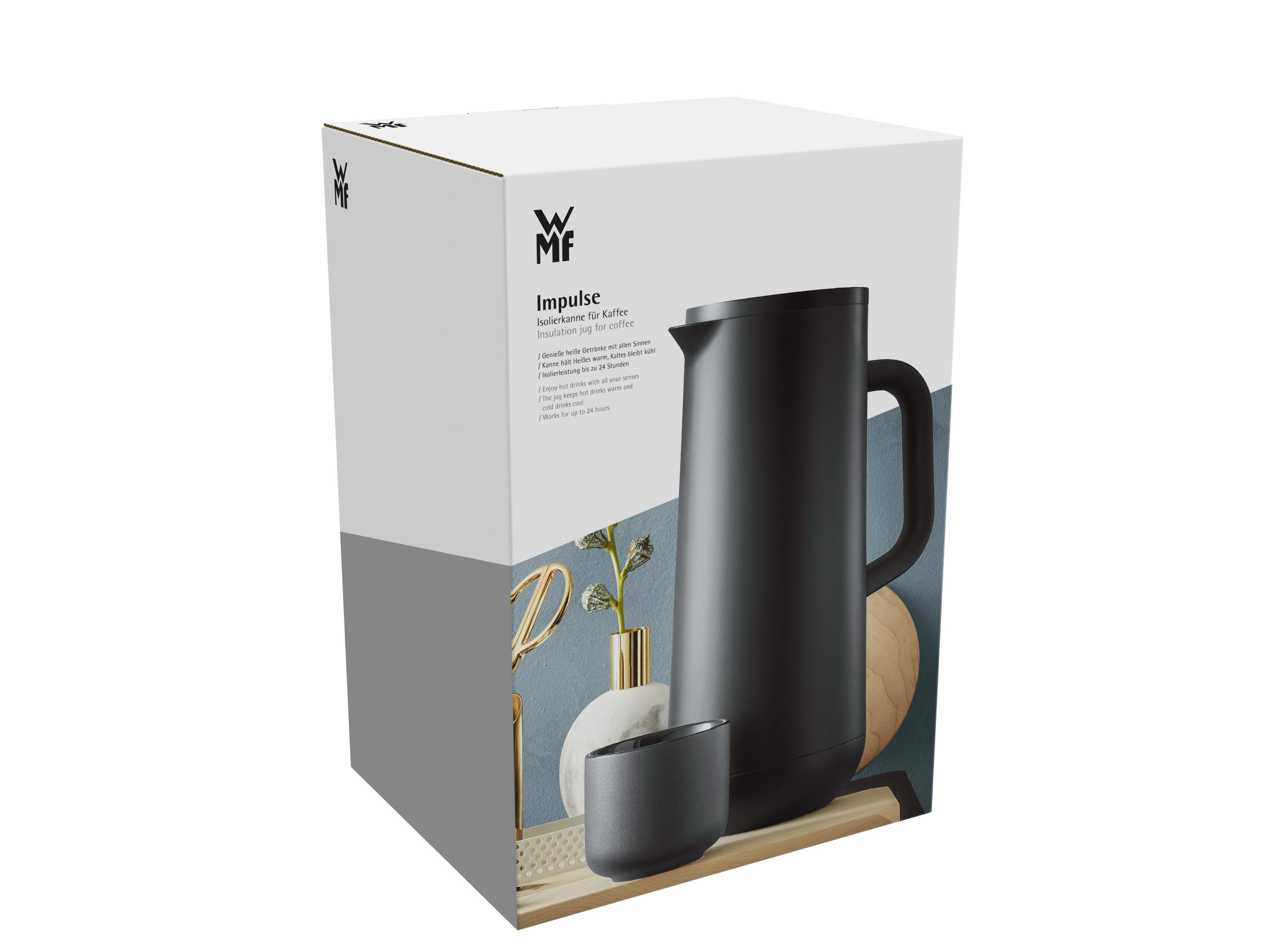 Termokanne Impulse kaffe 1,0 L svart sideprofil