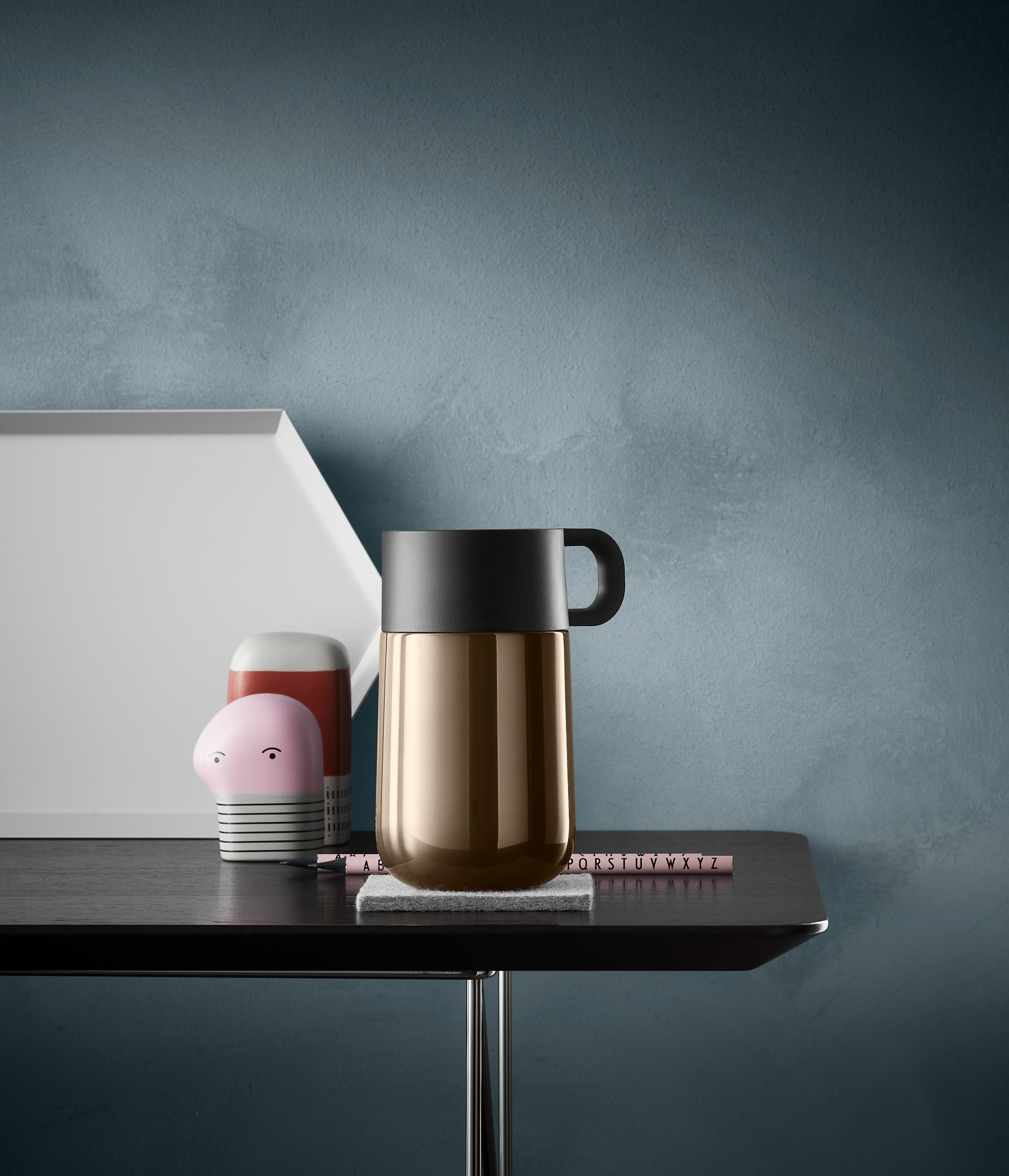 Termokopp Impulse Travel Mug 0,3 L rustfritt stål jord montert med håndtak