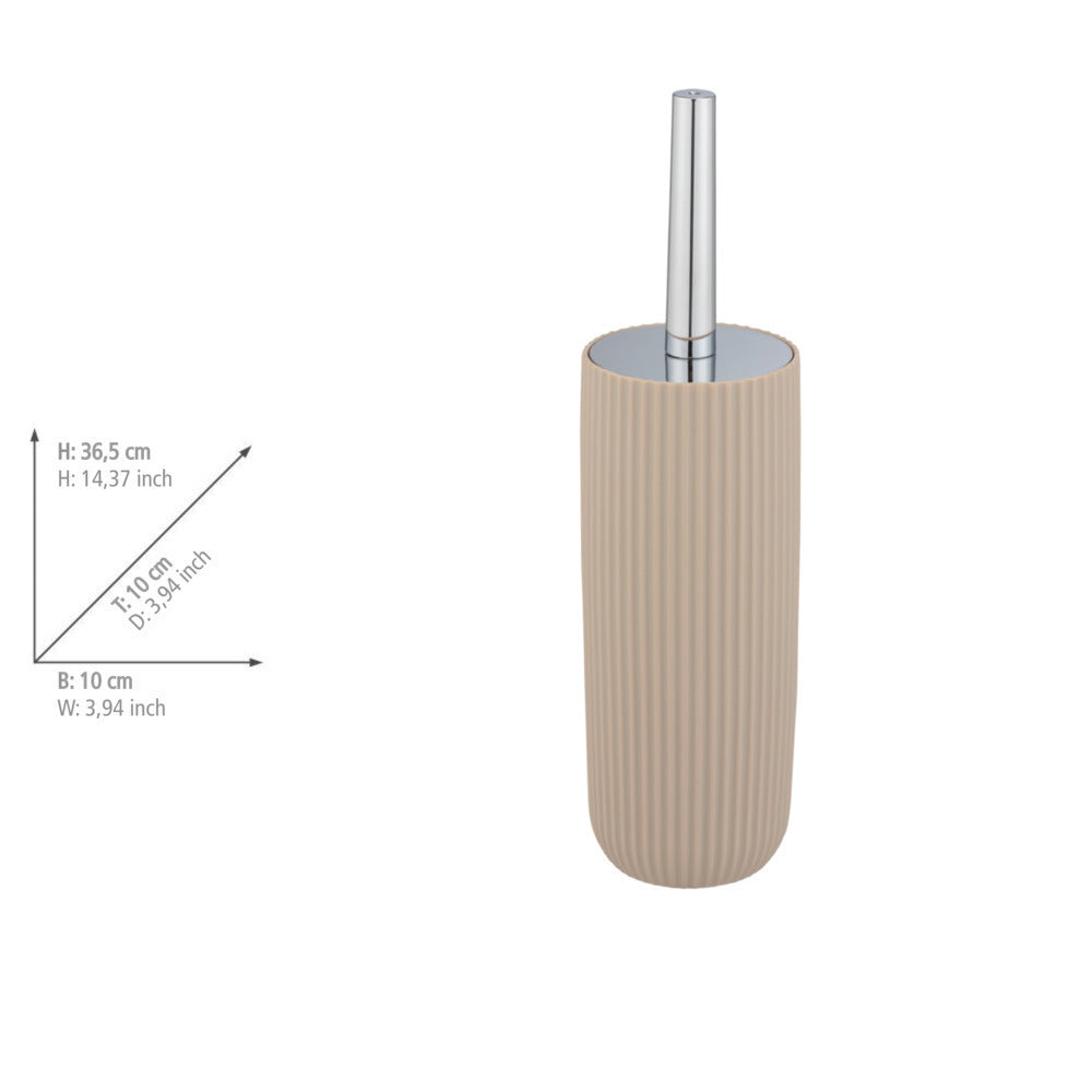 Toalettbørste med holder Agropoli beige plast visning fra siden