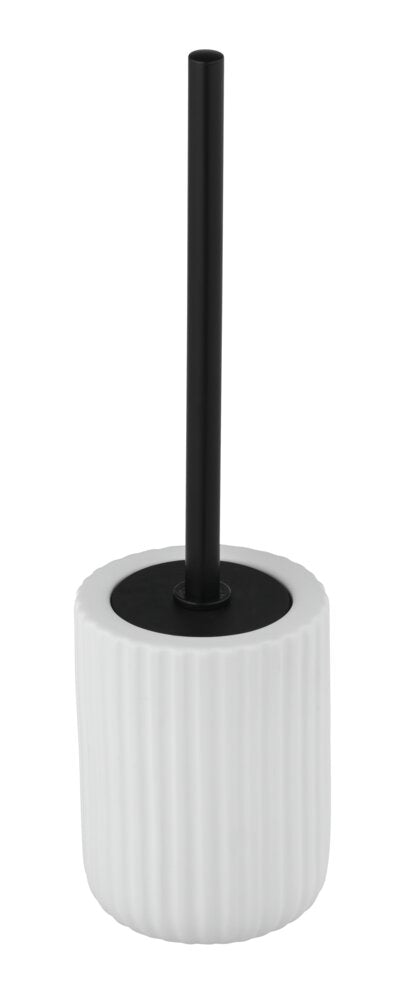 Toalettbørste med holder Belluno hvit keramikk soft-touch forfra